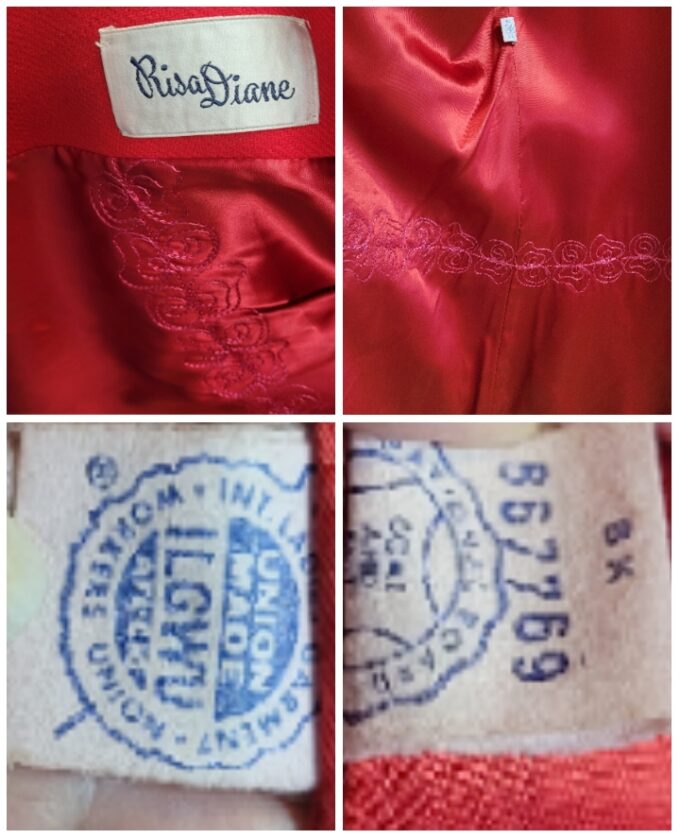 Vintage USA  Red Wool Coat by Risa Diane 10au - Image 7