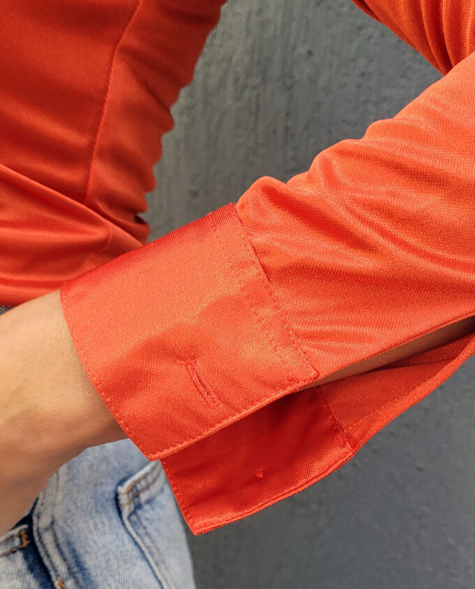 Vintage Burnt Orange Fitted Blouse 6-8au - Image 5