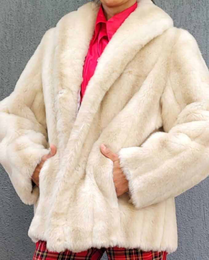 French Vintage Faux Fur by Tissavel 12-14au - Image 2