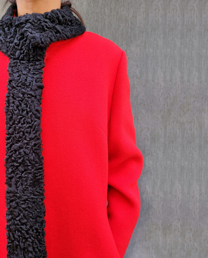 Vintage USA  Red Wool Coat by Risa Diane 10au - Image 6