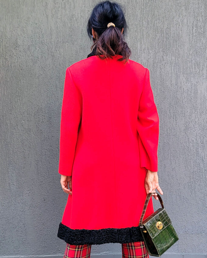 Vintage USA  Red Wool Coat by Risa Diane 10au - Image 5