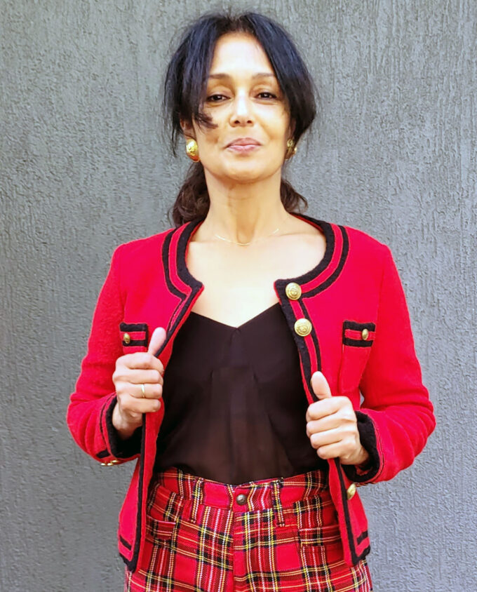Fitted Red Boucle Wool Jacket 6-8au - Image 3