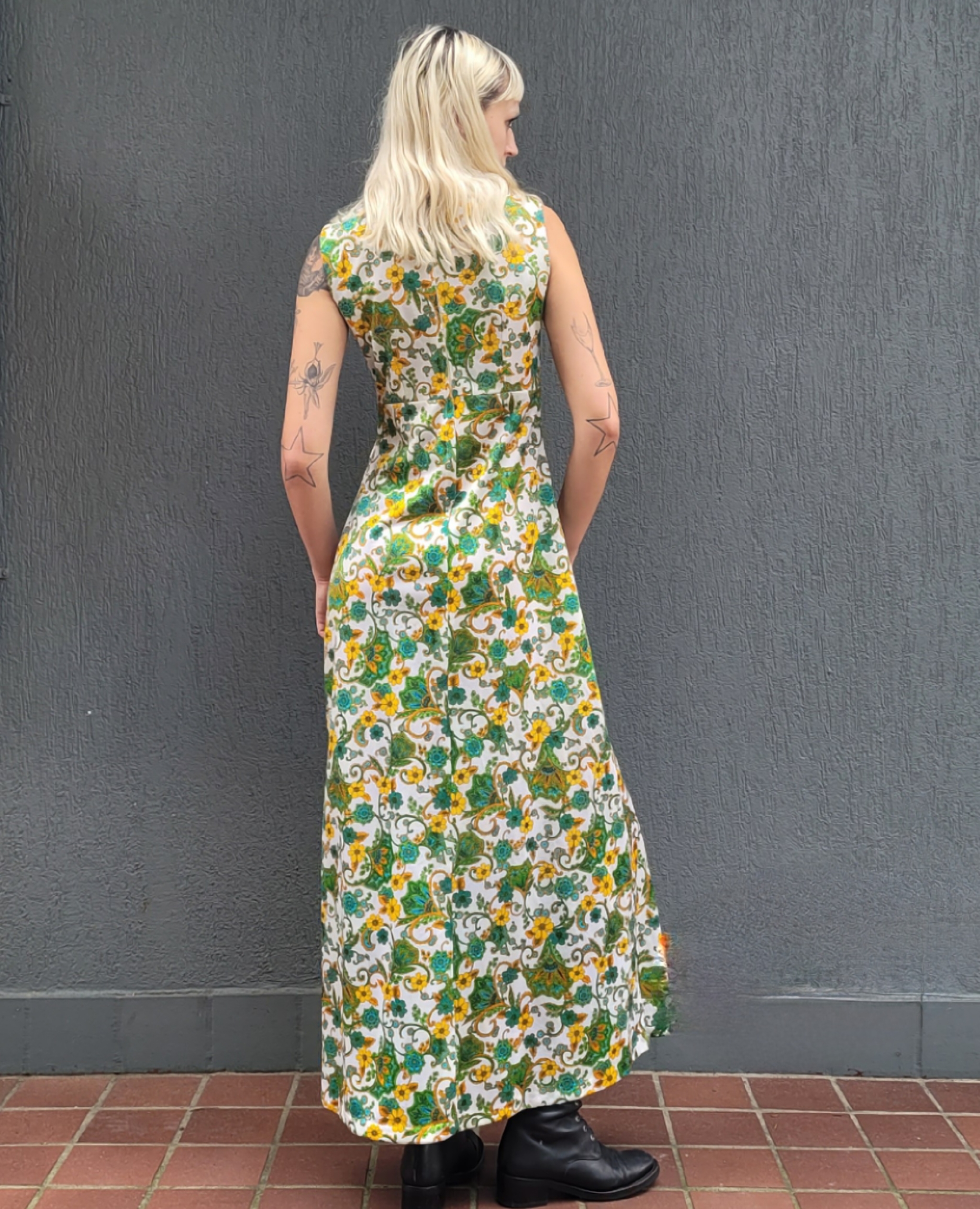 70s Floral Maxi Dress 8-10 - Image 3